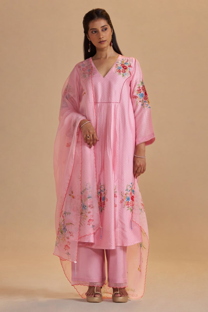 Coral Blush Festive Kurta Set