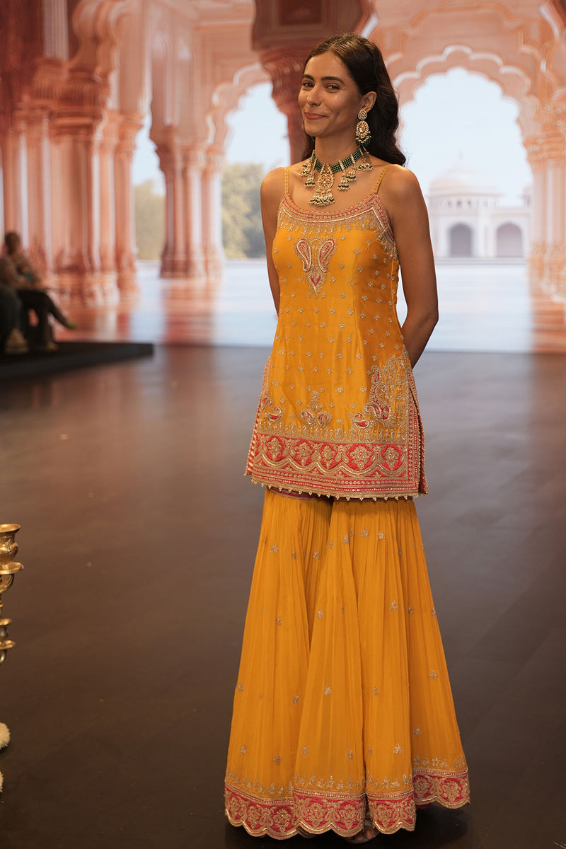 Mehan-Short Kurta with Garara and Dupatta