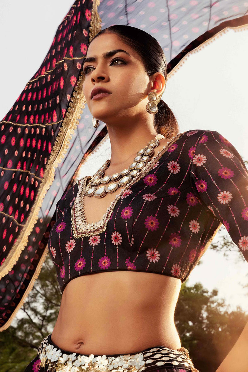 Nazreen Black Lehenga Set