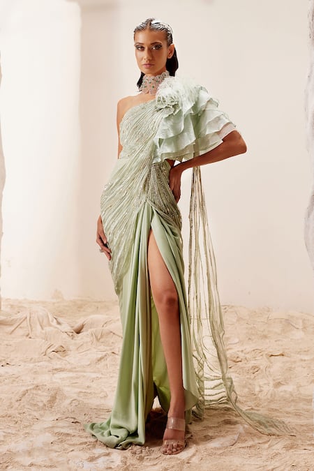 Nile Green Saree