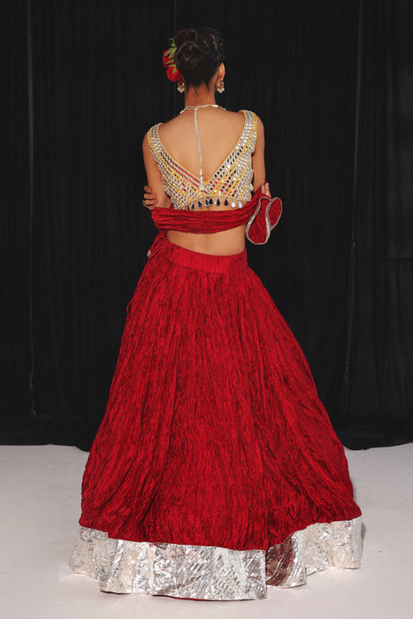 CRUSHED LEHENGA SET