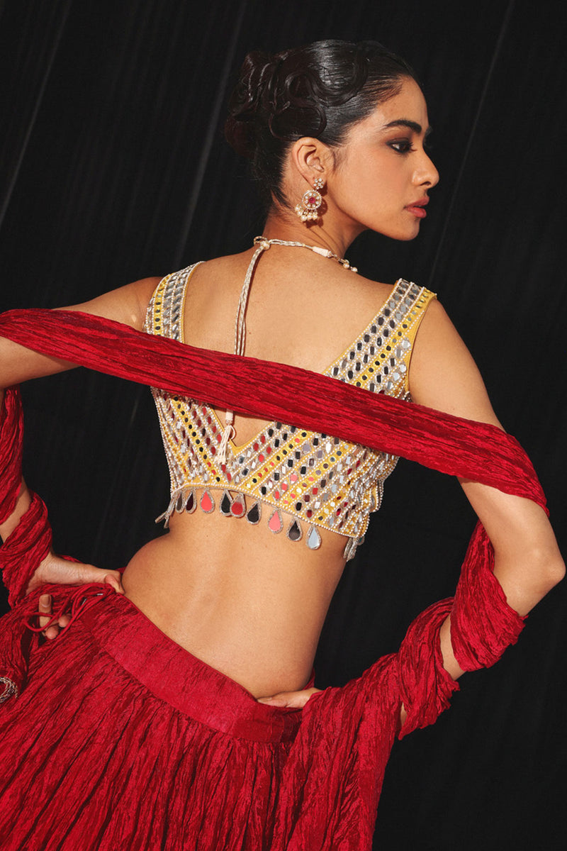 CRUSHED LEHENGA SET