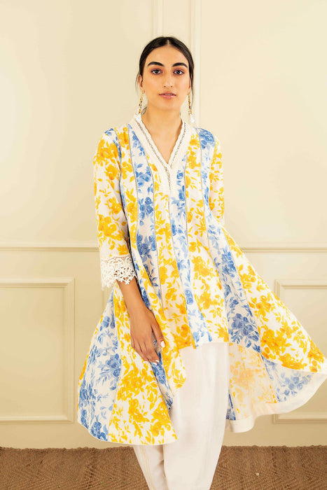 Porcelain Floral Kurta Set