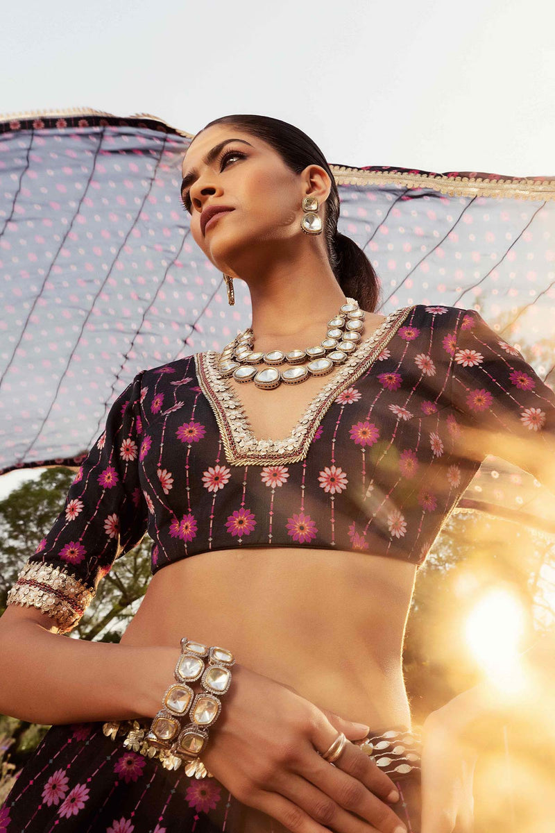 Nazreen Black Lehenga Set