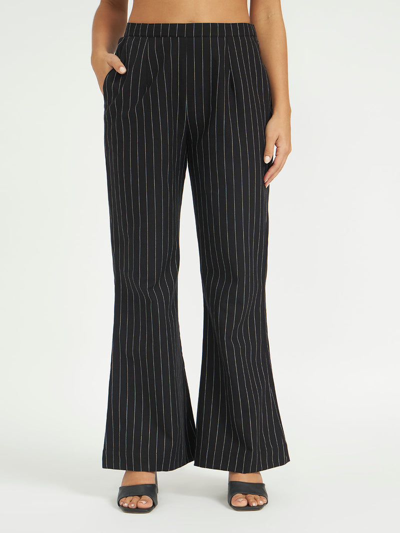 Classic Black Pinstripe Kurta Set