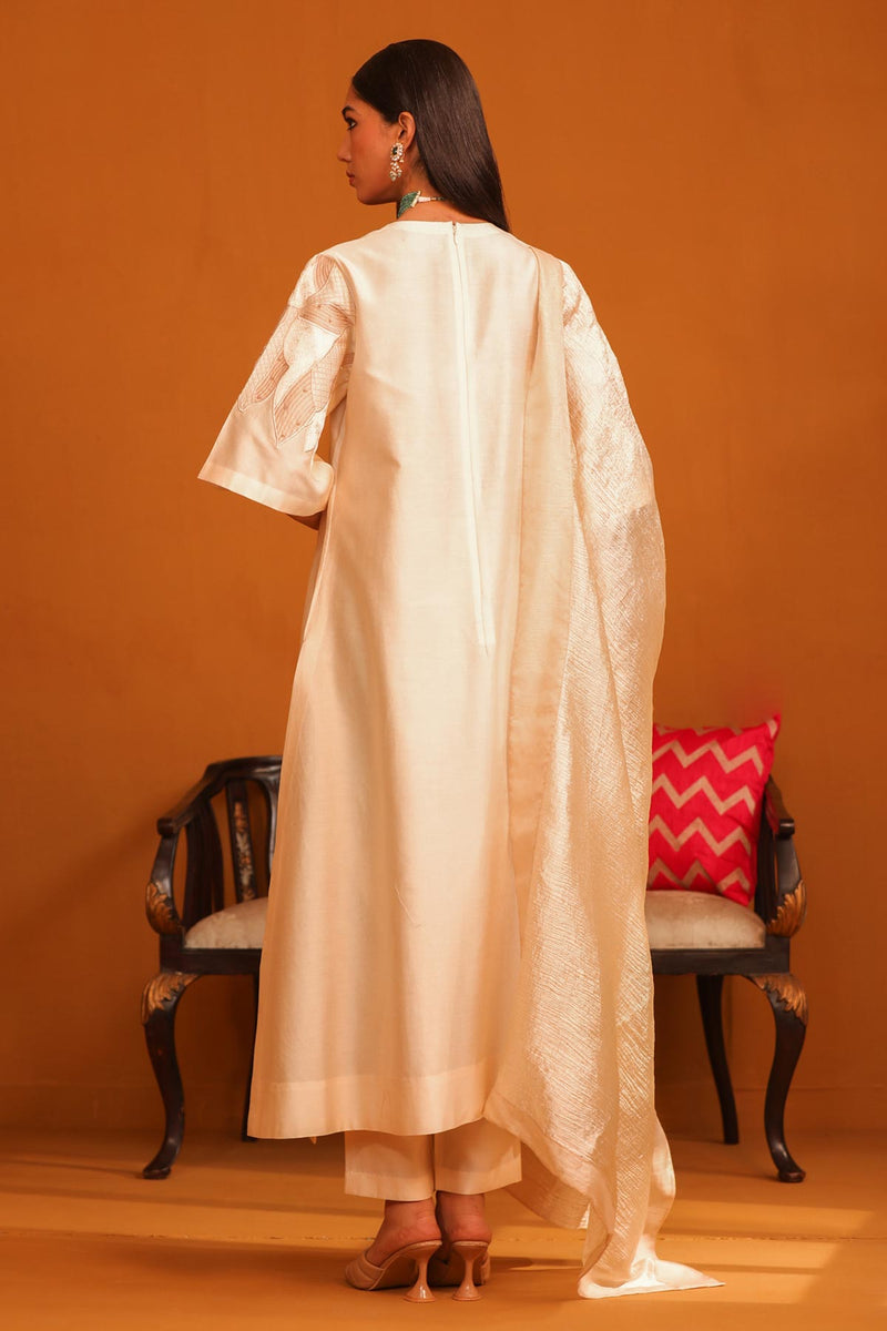 Jasmine Applique Suit Set - Ivory