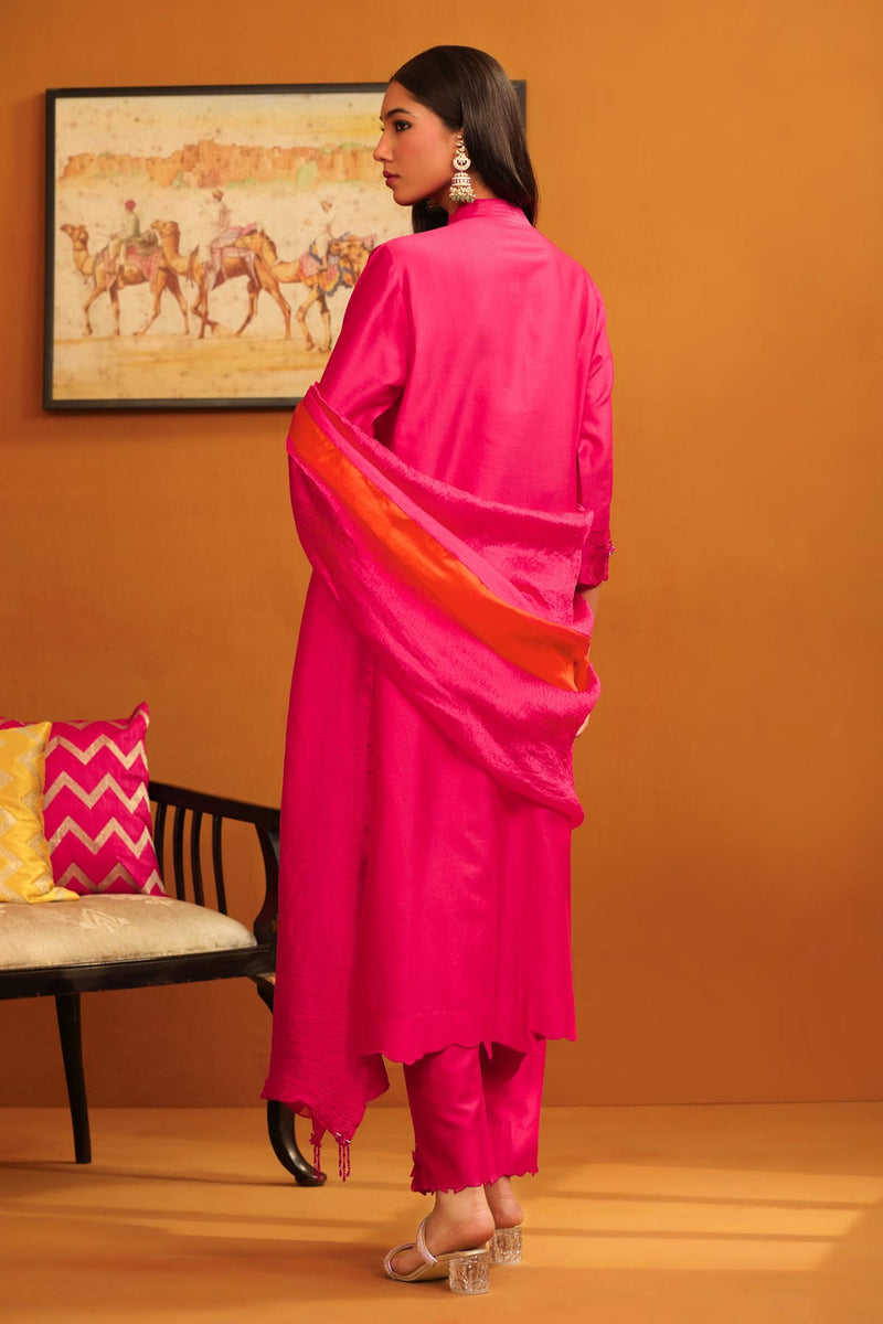 Pakeeza Applique Suit Set - Hot Pink