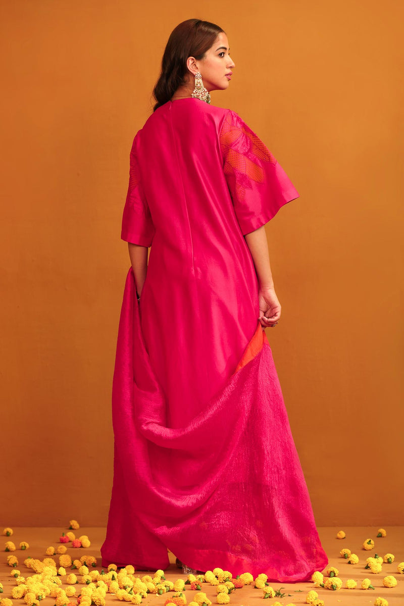 Jasmine Applique Suit Set - Hot Pink