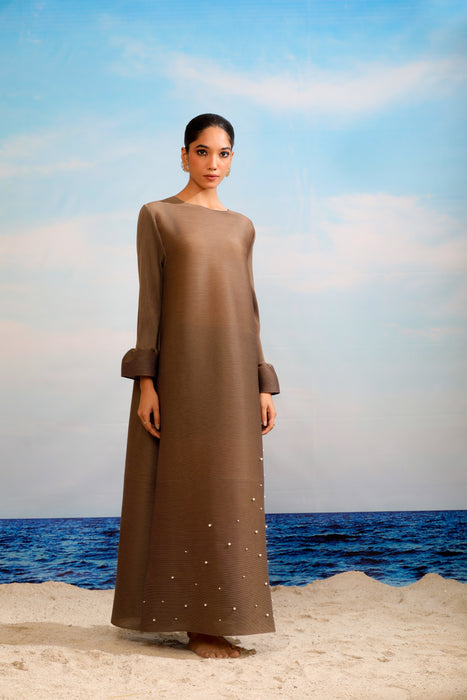 Jasmine Pearl Dress - Cedar Brown