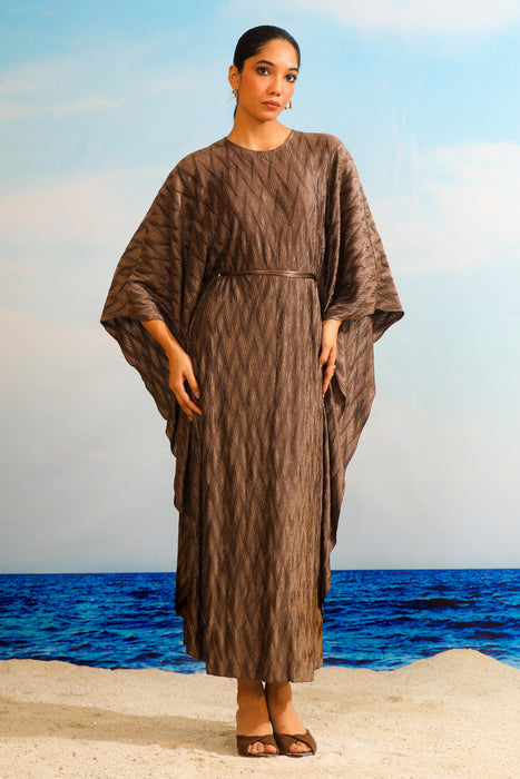 Salvia Metallic Kaftan - Cedar Brown