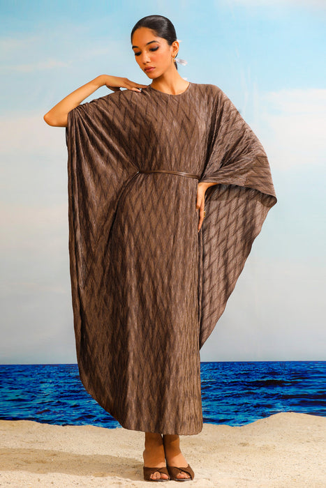 Salvia Metallic Kaftan - Cedar Brown