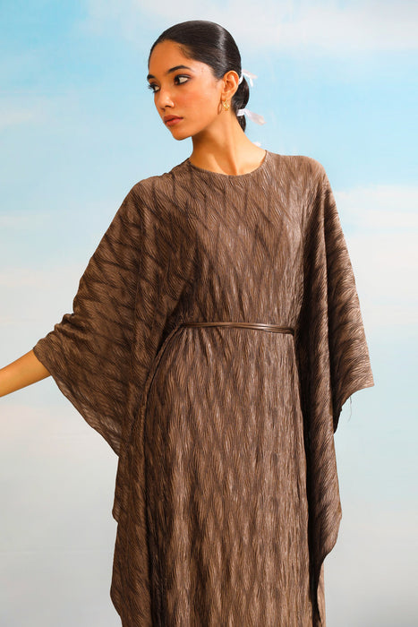 Salvia Metallic Kaftan - Cedar Brown