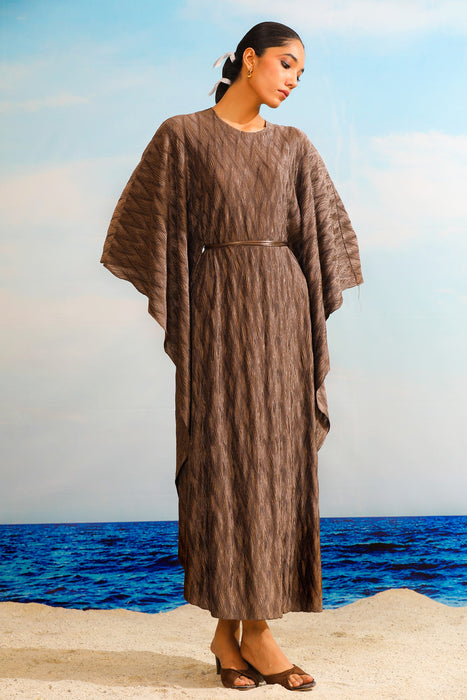 Salvia Metallic Kaftan - Cedar Brown