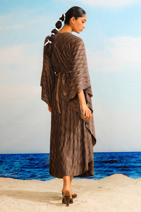 Salvia Metallic Kaftan - Cedar Brown