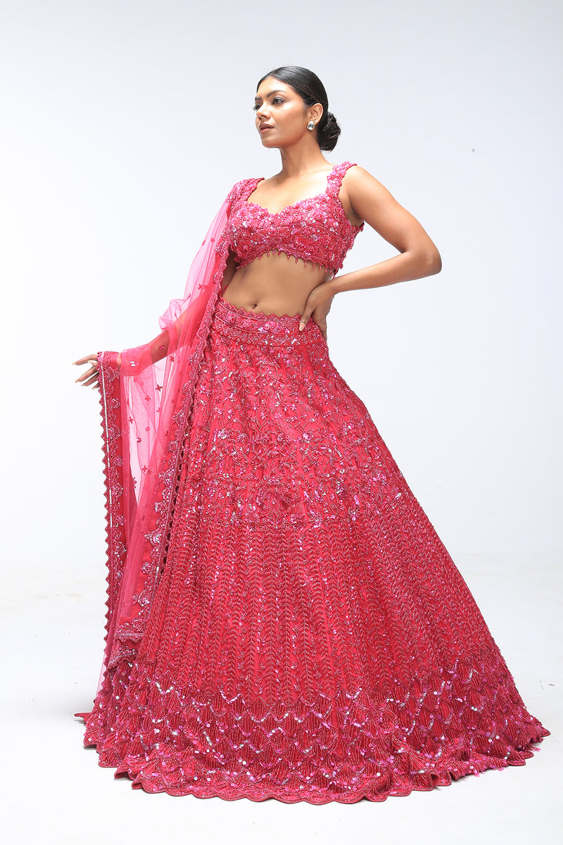 Pink ember  Lagoon Lehenga