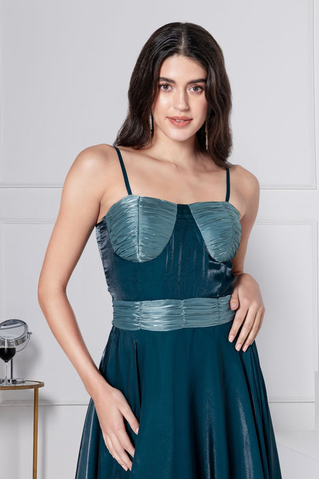 Dark Emerald Glam Maxi Dress