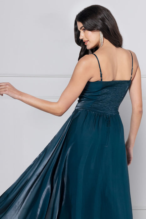 Dark Emerald Glam Maxi Dress