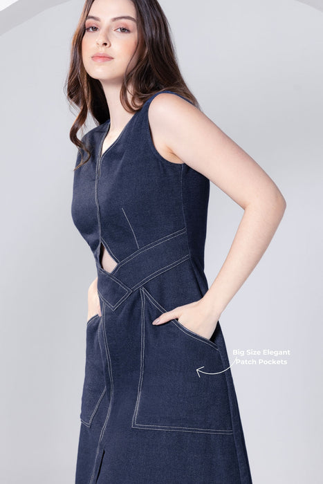 Denim Chic Midi Dress