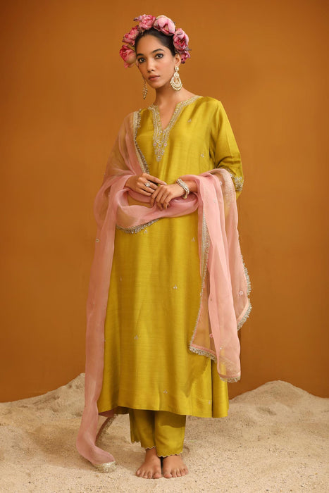 Shehnaz Kurta Set - Pear Green