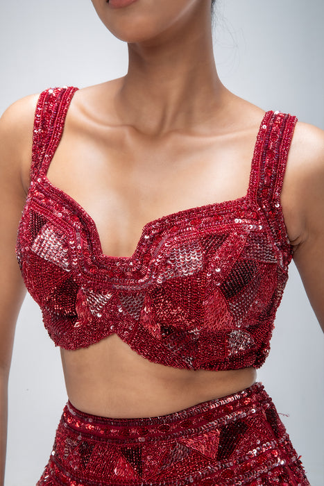 Red Reverie Seabloom Lehanga