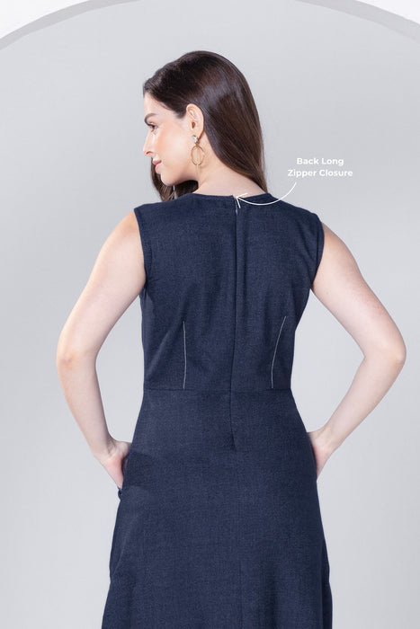 Denim Chic Midi Dress