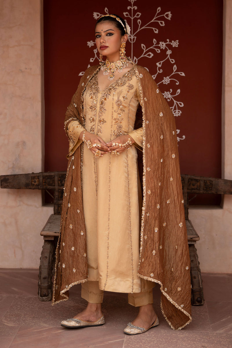 Zar Baari Hand-Embroidered A-line Kurta Set