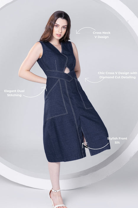 Denim Chic Midi Dress