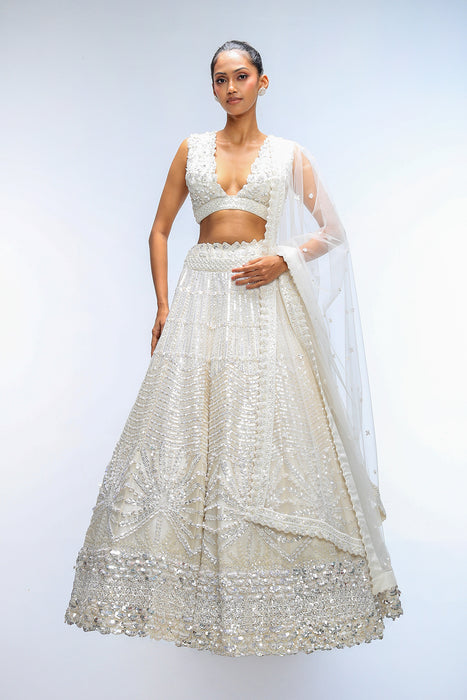 Ivory illume  Luminance Lehenga