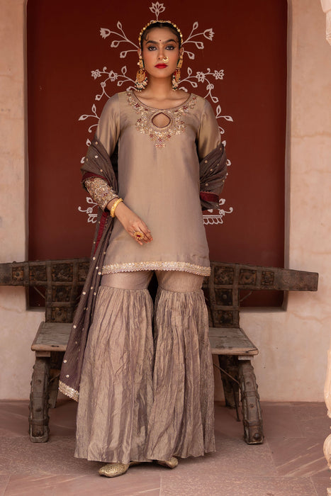 Shahbano Hand-Embroidered Gharara Set