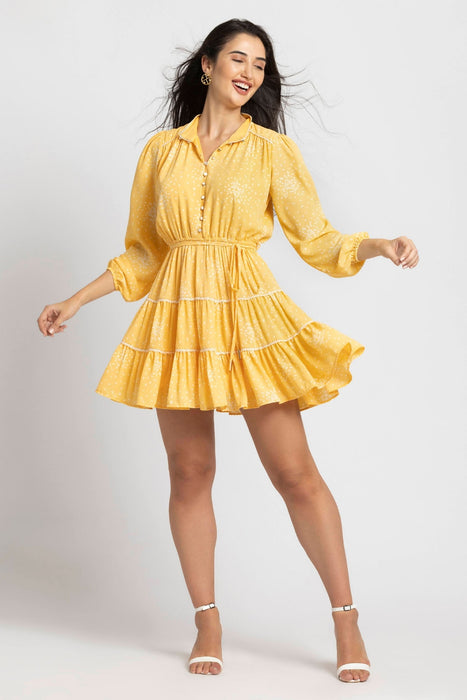 Sunlit Marigold Mini Dress