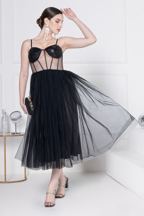 Midnight Luxe Midi Dress