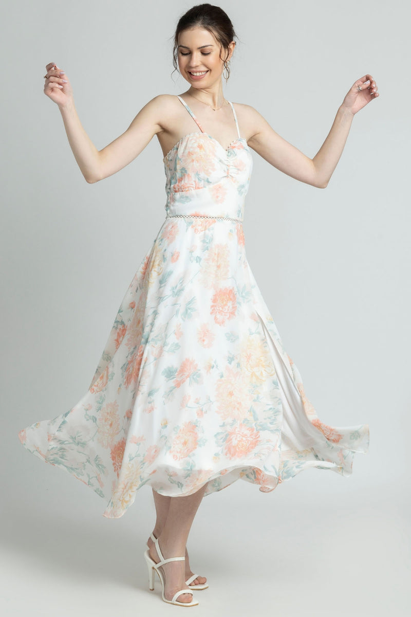 Exquisite Ivory Sweetheart Midi Dress