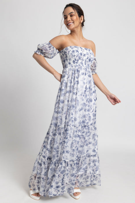 Tropical Breeze Off Shoulder Maxi Dress