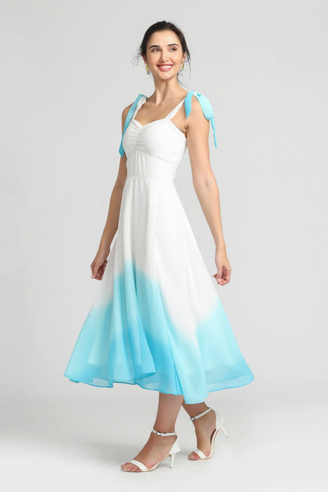 Whispering Blue Ombre Mini Dress