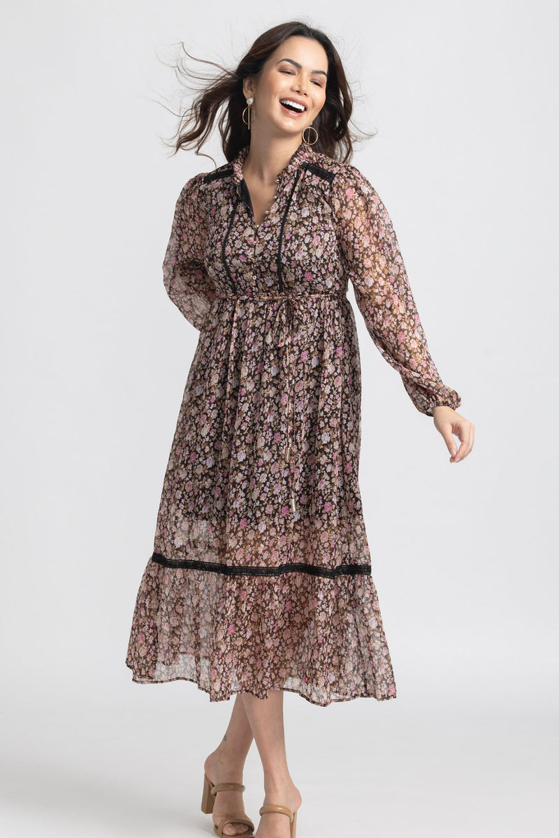 Cocoa Blossom Midi Dress