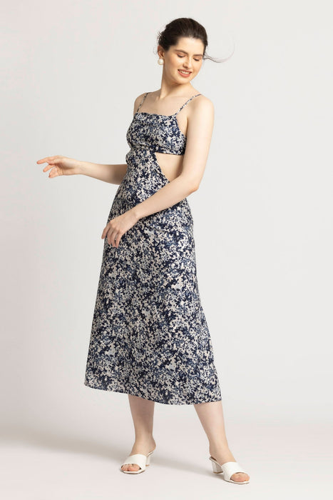 Cerulean Charm Sleeveless Midi Dress