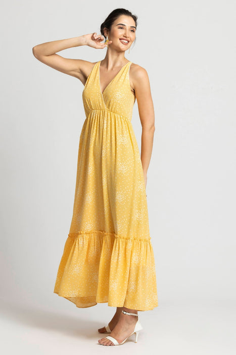Sunlit Marigold Maxi Dress