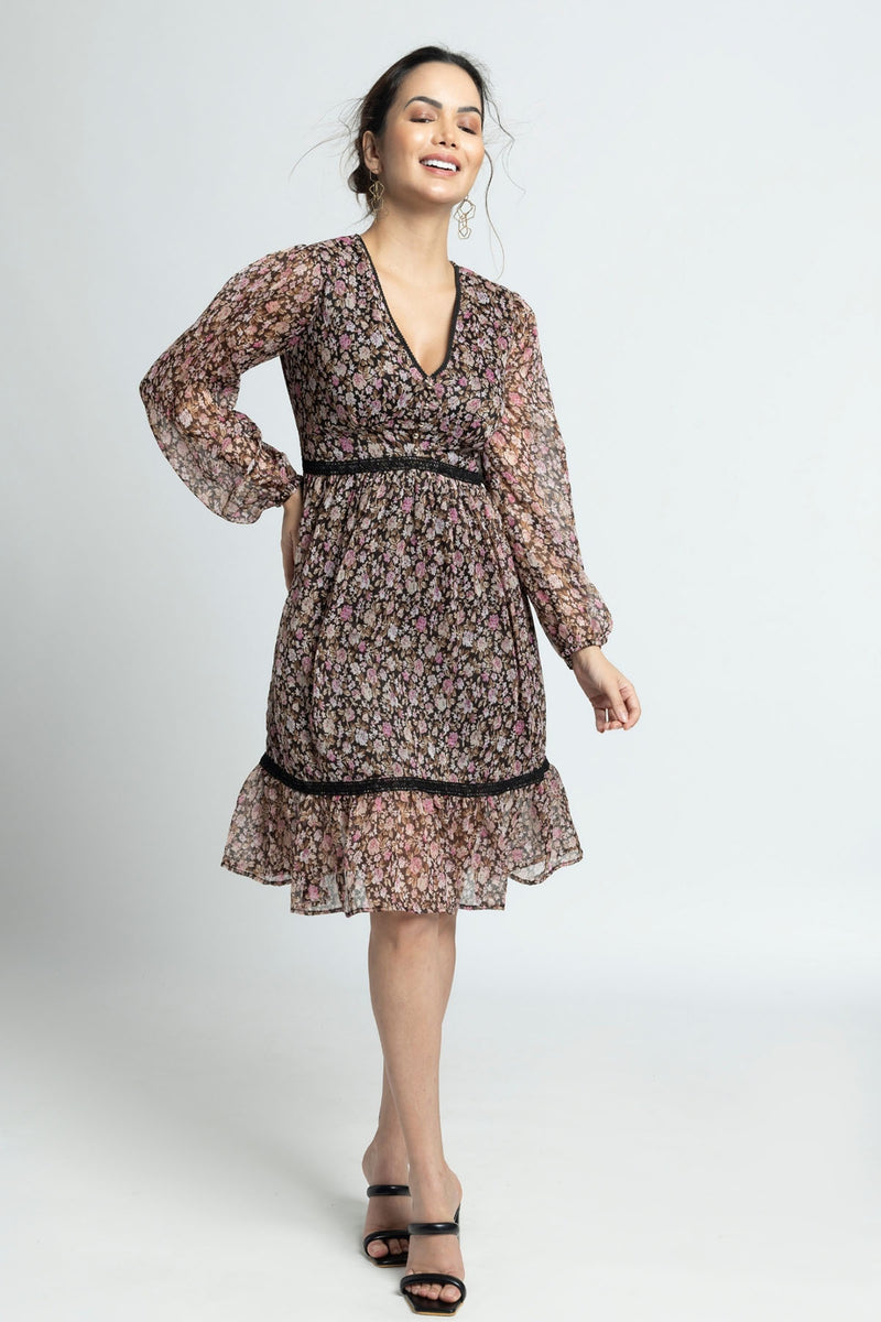Cocoa Blossom V Mini Dress