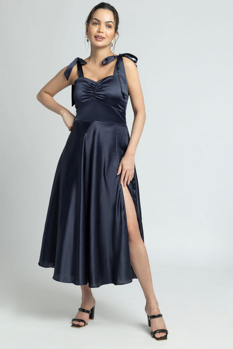 Navy Nights Sweetheart Midi Dress