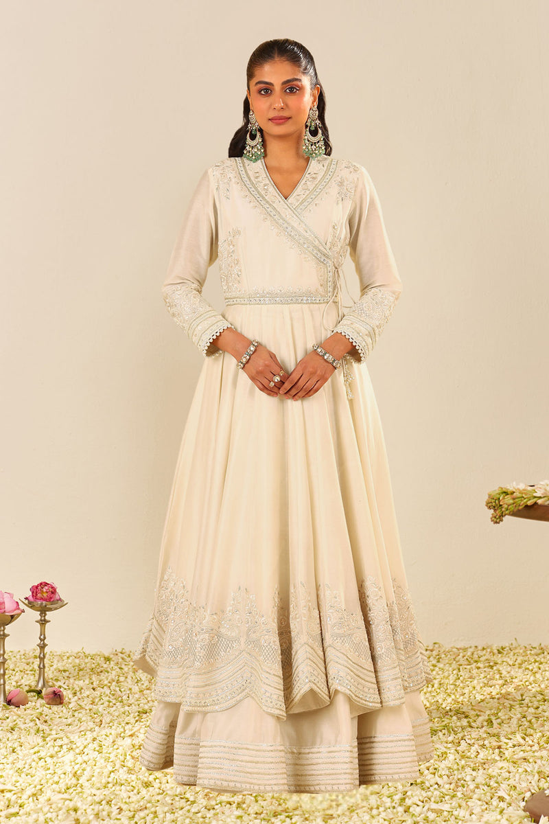 Ameena - Long Anarkali With Skirt (Daisy Ivory)