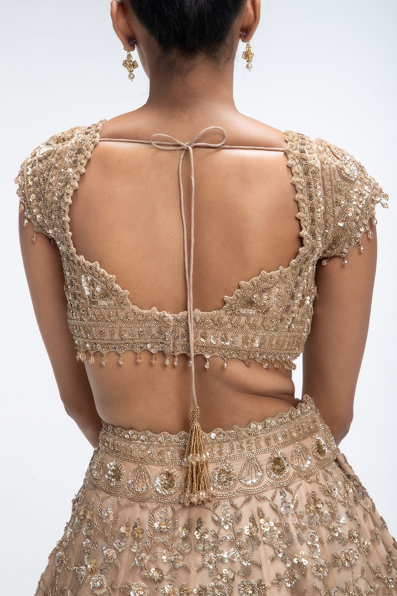 Golden Mirage Scallop Lehenga