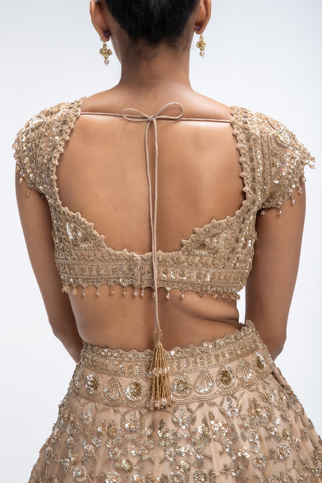 Golden Mirage Scallop Lehenga