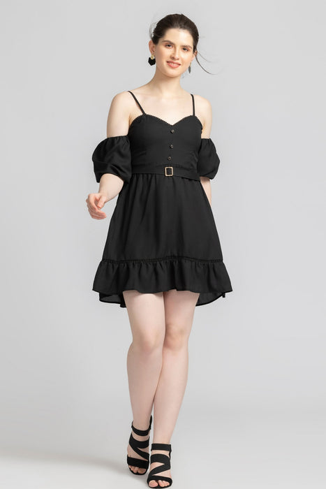 Midnight Black Chic Mini Dress