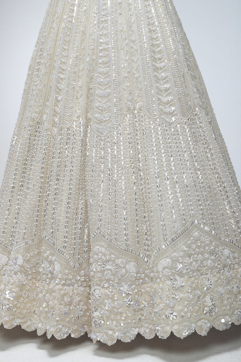 Ivory illume  cascade lehanga