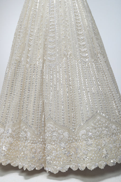 Ivory illume  cascade lehanga
