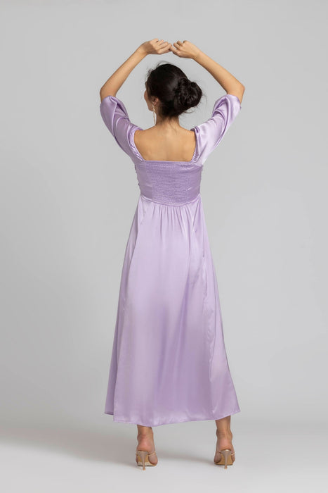 Lavender Elegance Sweetheart Maxi Dress