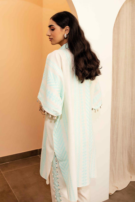 Mint Kaftan Overlay Trio Set