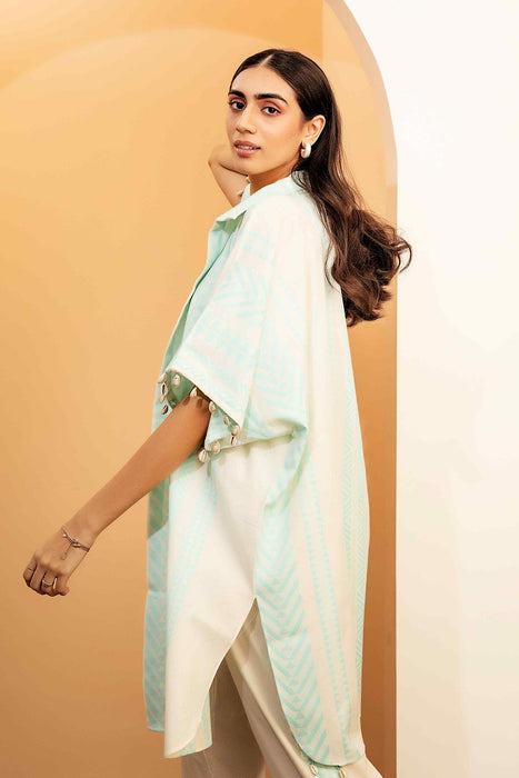 Mint Kaftan Overlay Trio Set