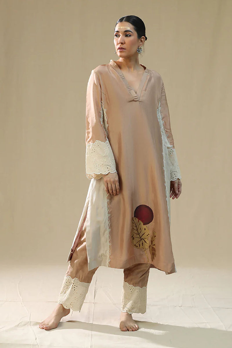 Rose Gold Handpainted Suit Set