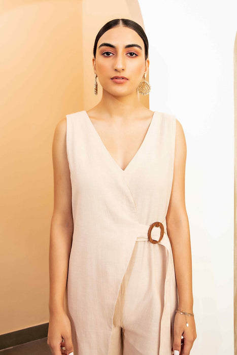 Sand Linen Jumpsuit